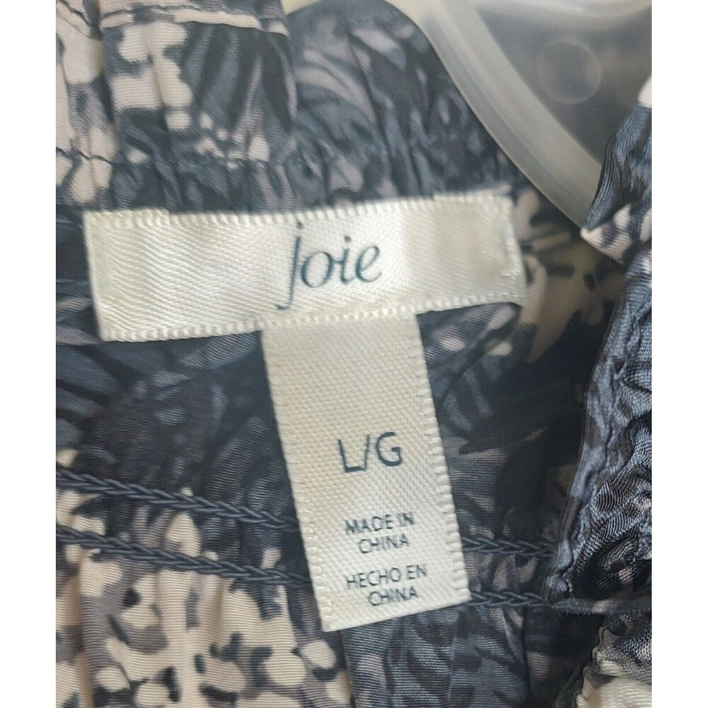 Joie Top Womens Large Blouse Sleeveless Ruffle High Neck Baltic Print - Picture 3 of 8
